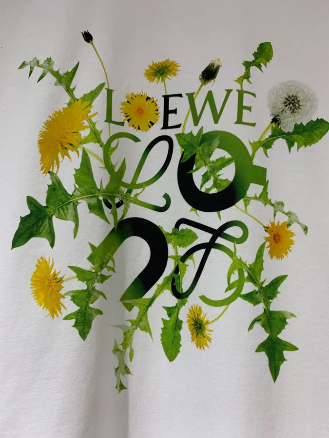 LOEW ROYCE New Collection Hand Painted Pattern Round Neck T Shirt