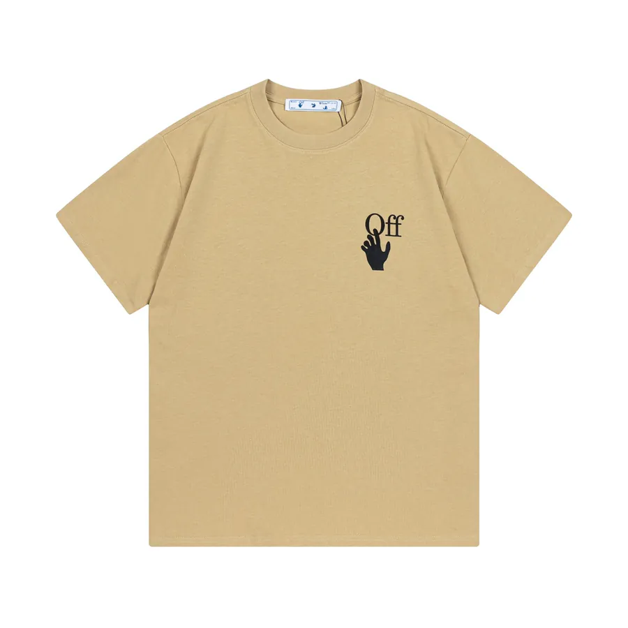 OFF WHITE 2025 Early Spring New Arrival Custom 270g Double Jersey Cotton T Shirt