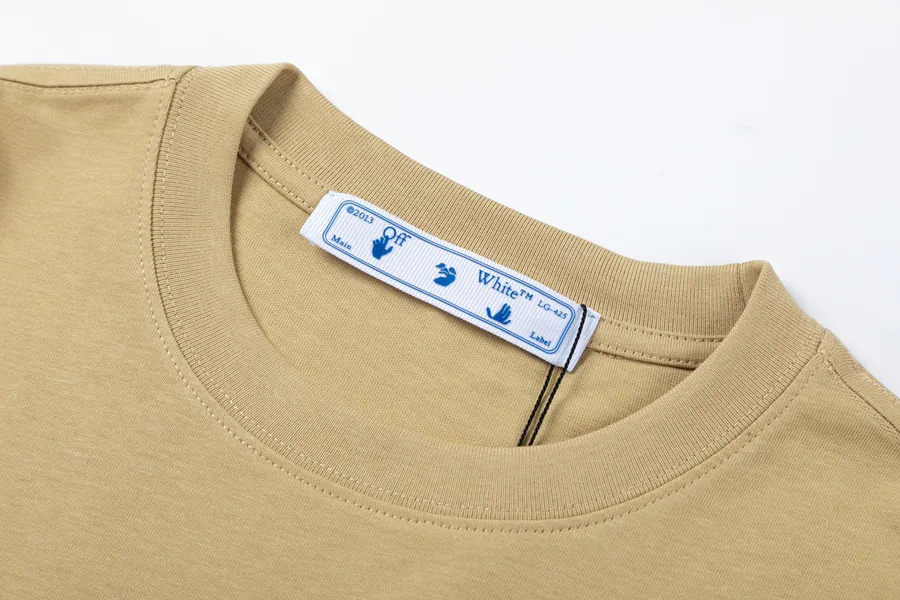 OFF WHITE 2025 Early Spring New Arrival Custom 270g Double Jersey Cotton T Shirt