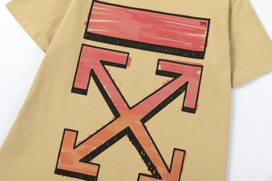 OFF WHITE 2025 Early Spring New Arrival Custom 270g Double Jersey Cotton T Shirt