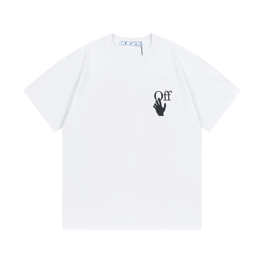 OFF WHITE 2025 Early Spring New Arrival Custom 270g Double Jersey Cotton T Shirt