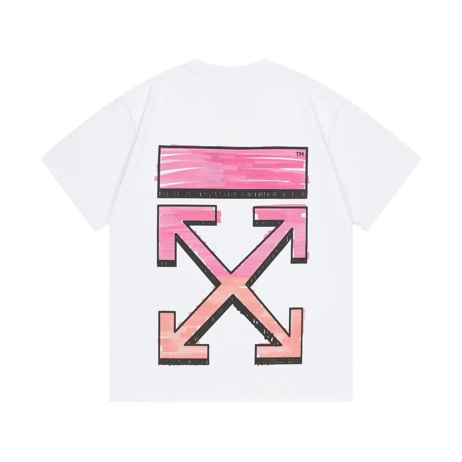 OFF WHITE 2025 Early Spring New Arrival Custom 270g Double Jersey Cotton T Shirt