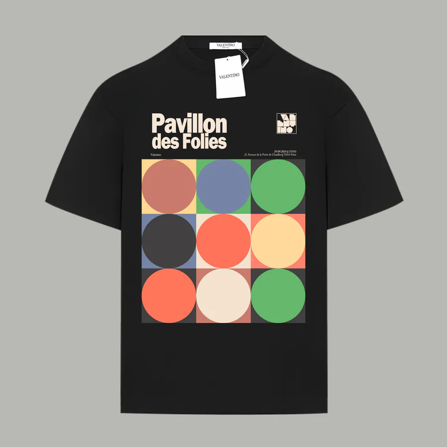 VALENTINO华伦天奴 Classic Large Pattern Letter Logo Print T Shirt