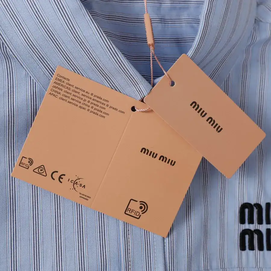 MIUMIU 25 Point SS New Arrival Embroidered Striped Cotton Shirt
