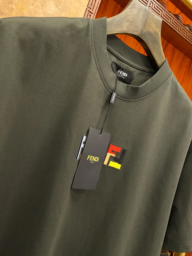 FE&NDI Premium Short Sleeve T Shirt with Triple Embroidery