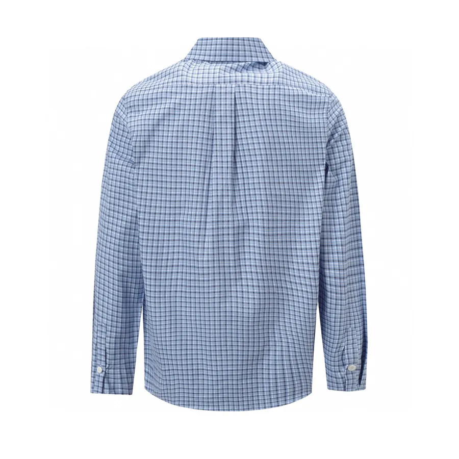 MIUMIU Miu Miu MM Fine Check Embroidered Long Sleeve Shirt