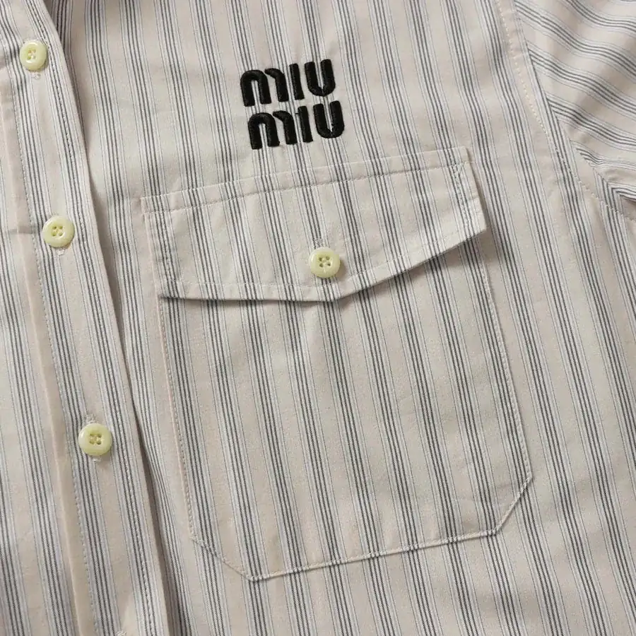 Miumiu Miu Miu 25ss New Arrival Embroidered Striped Regular Shirt