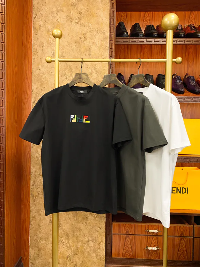 FE&NDI Premium Short Sleeve T Shirt with Triple Embroidery