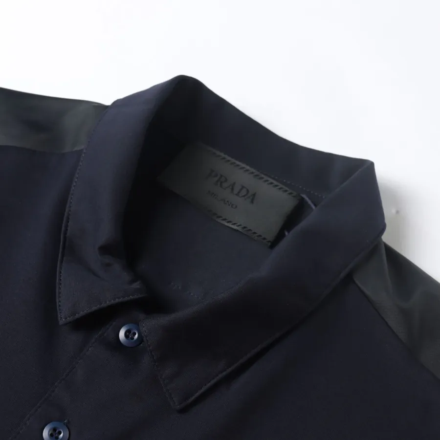 PRD Cotton Short Sleeve Shirt with Navy Blue Color