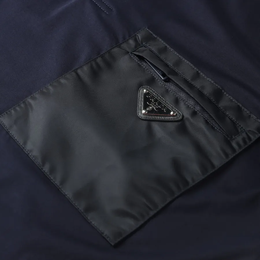 PRD Cotton Short Sleeve Shirt with Navy Blue Color