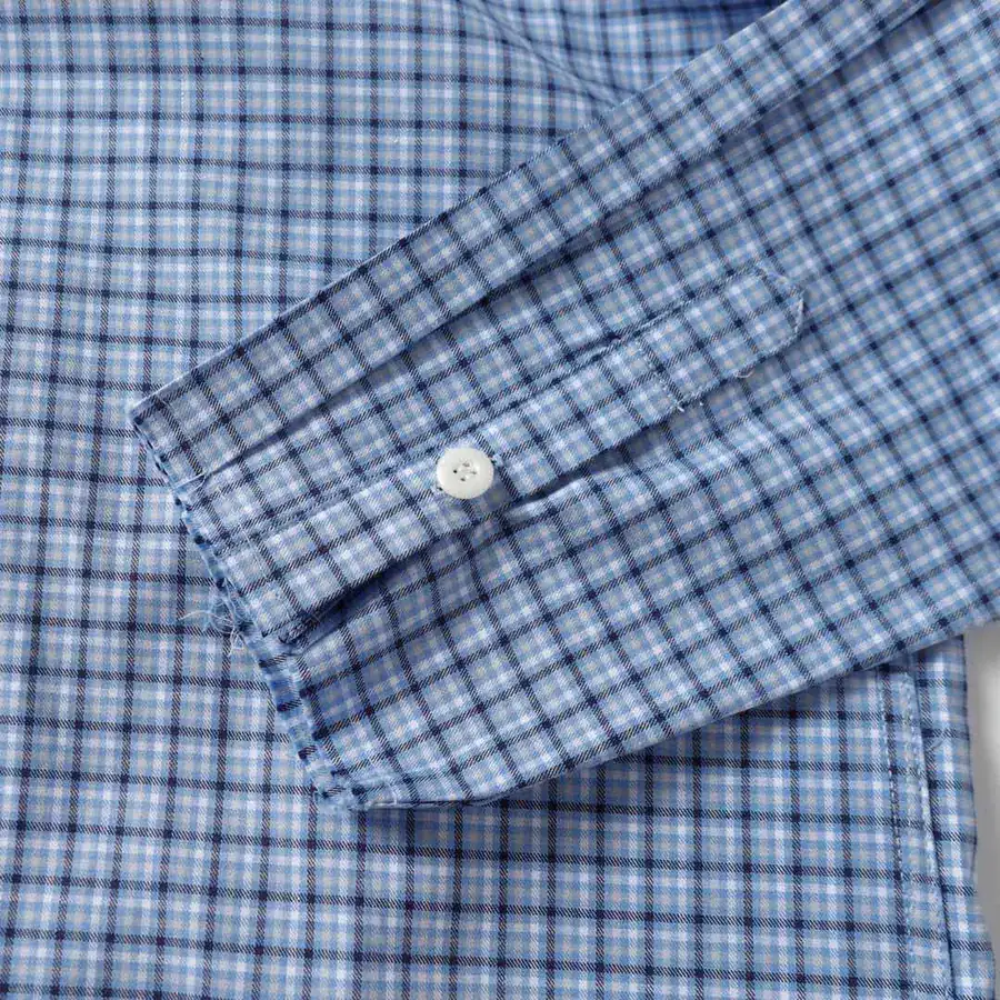 Miumiu缪缪 MM Fine Checkered Embroidered Long Sleeve Shirt