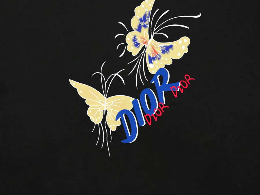 CD Di*Or Print Letter Short Sleeve T Shirt