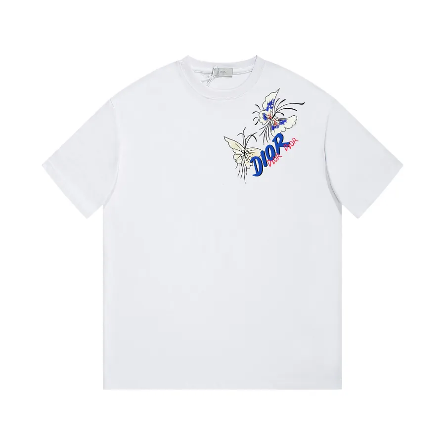 CD Di*Or Print Letter Short Sleeve T Shirt