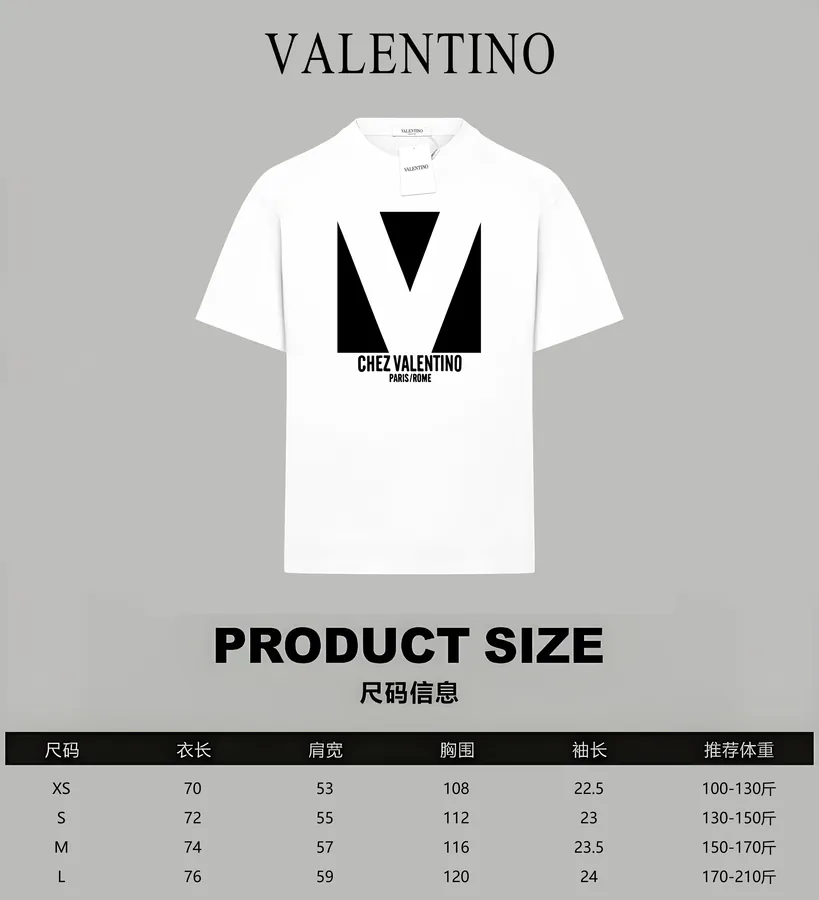 Valentino Classic Logo Print Cotton T Shirt