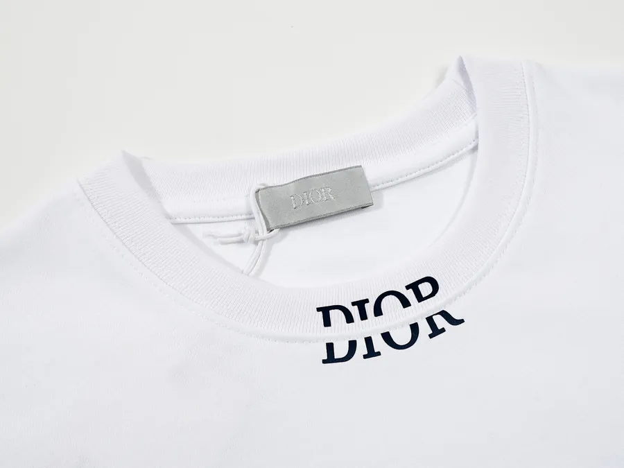 CD Di*Or Print Letter Short Sleeve T Shirt