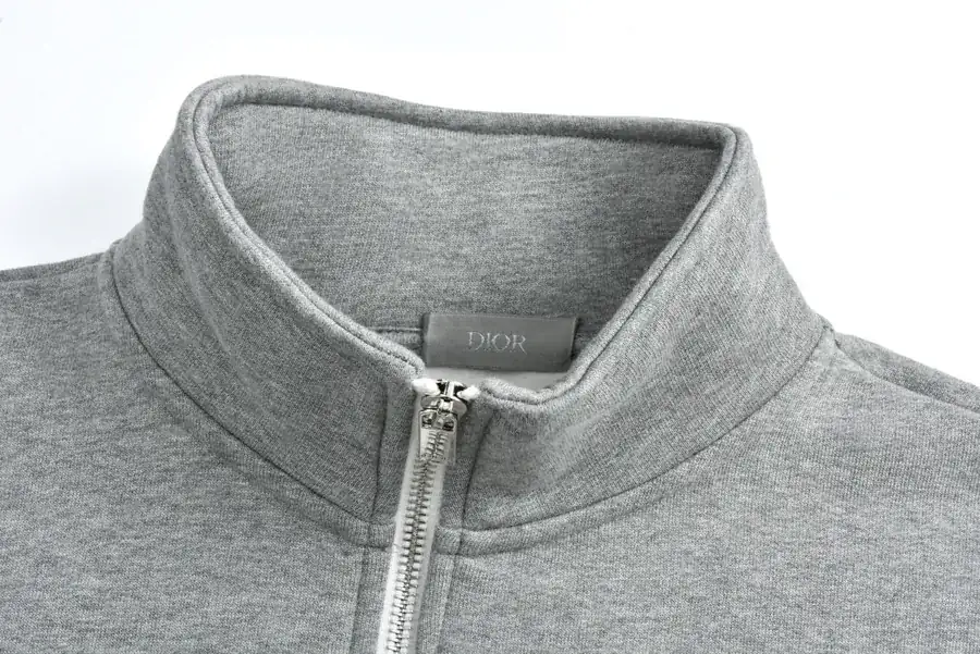 CD Logo Half Zip Hooded Sweatshirt for Men and Women
