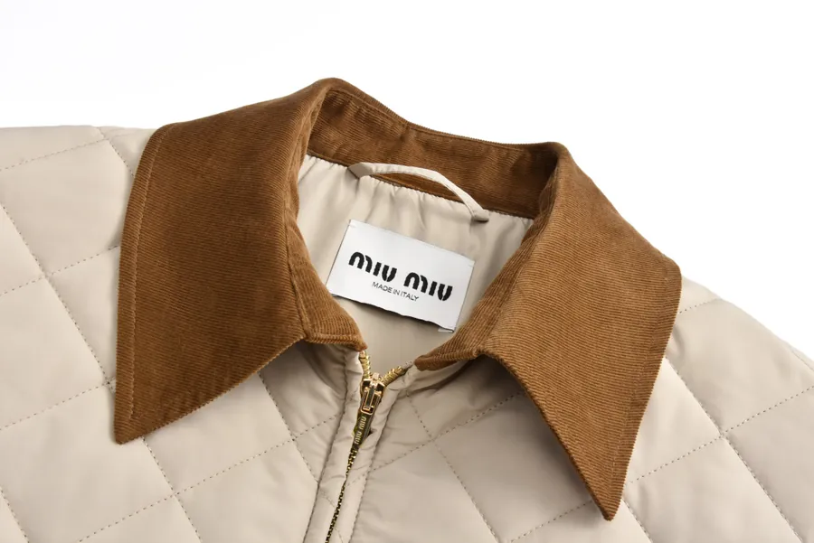 Miumiu 24FW Cotton Patchwork Collar Jacket