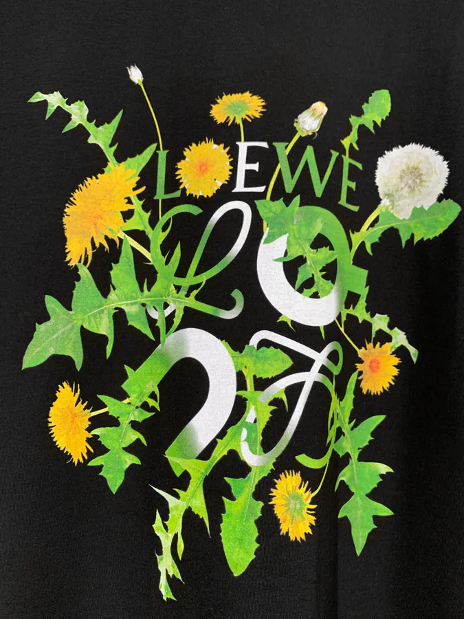 LOEW ROYCE New Collection Hand Painted Pattern Round Neck Short Sleeve T Shirt