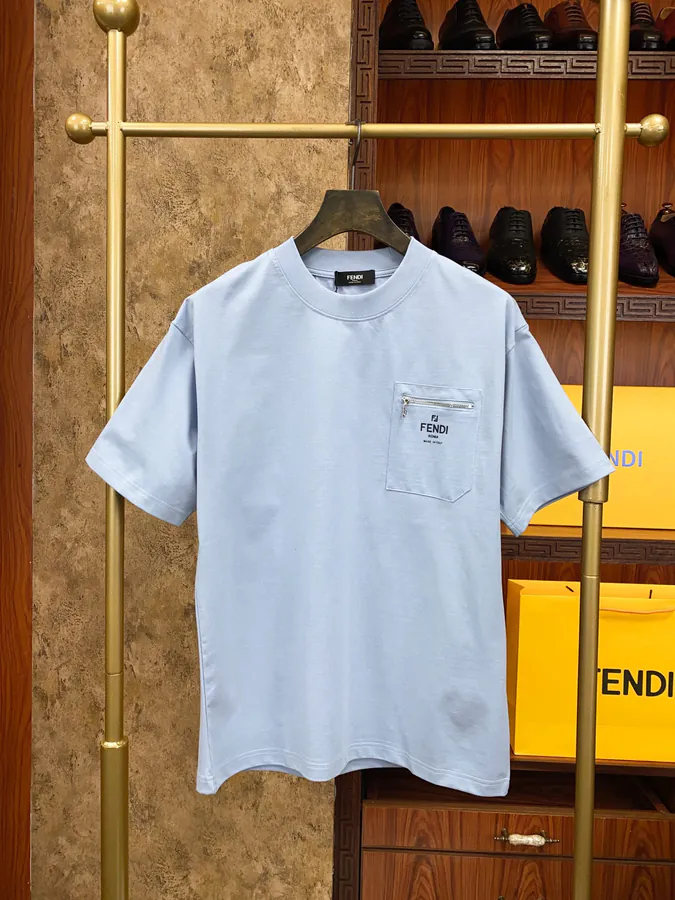 FE&NDI Premium Short Sleeve T Shirt with Triple Embroidery