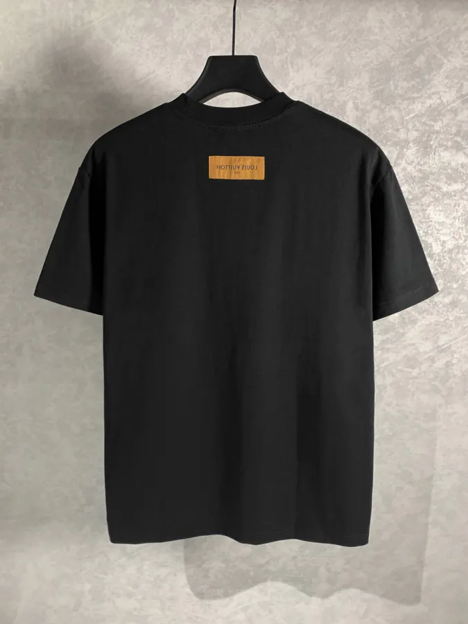 Lanvin Reflective Letter T Shirt with Rhinestone Embroidery