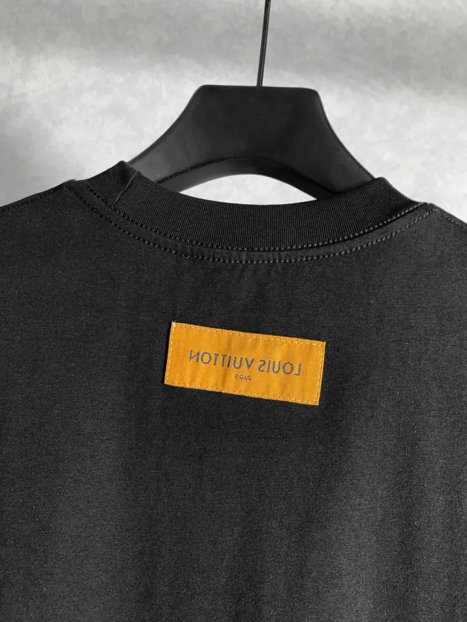 Lanvin Reflective Letter T Shirt with Rhinestone Embroidery