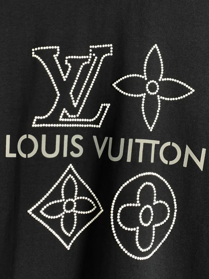 Lanvin Reflective Letter T Shirt with Rhinestone Embroidery