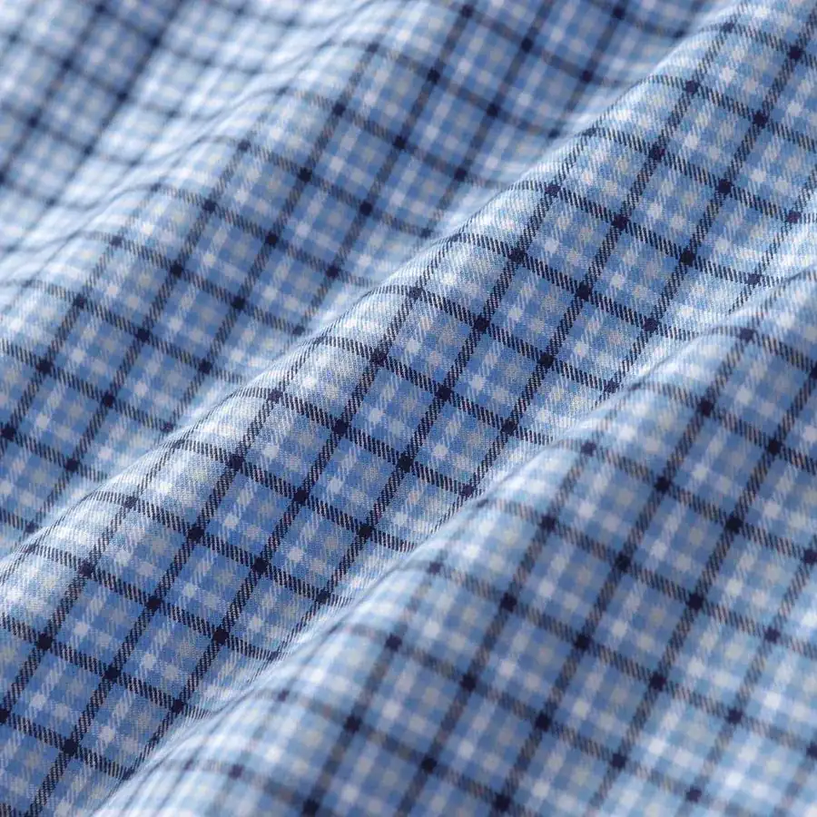 Miumiu Miu Miu MM Fine Check Embroidered Long Sleeve Shirt