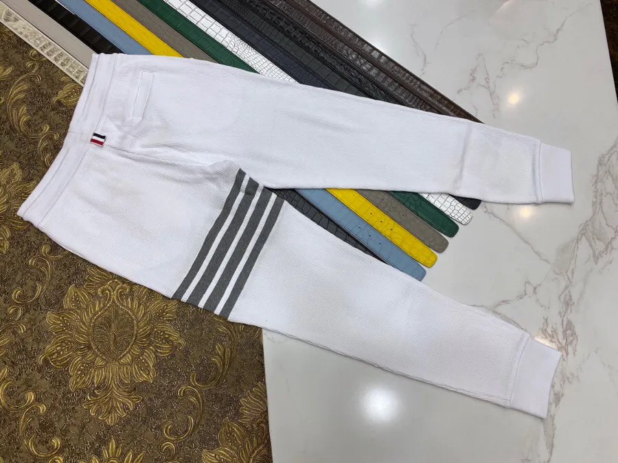 Thom Browne TB Round Neck Sweater Slim Fit, Unisex, Waffle Cotton