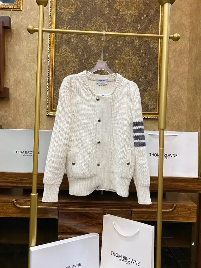 THOM BROWNE Original Oversized Shrug with Classic Striped Sleeves