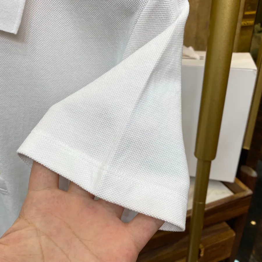 THOM BROWNE Summer Polo Shirt with Collar Trim