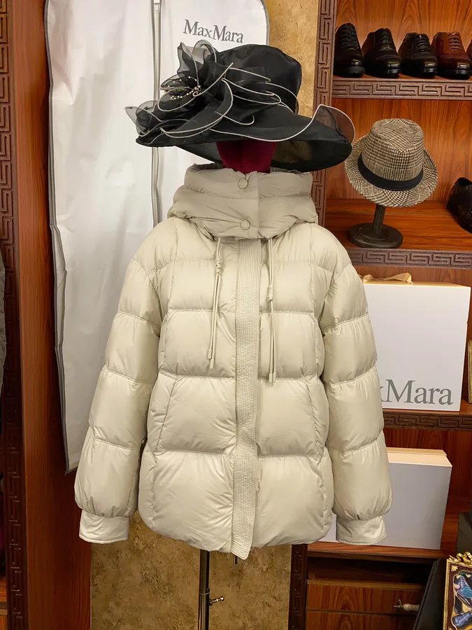 MaxMara Longline Down Coat with Hood