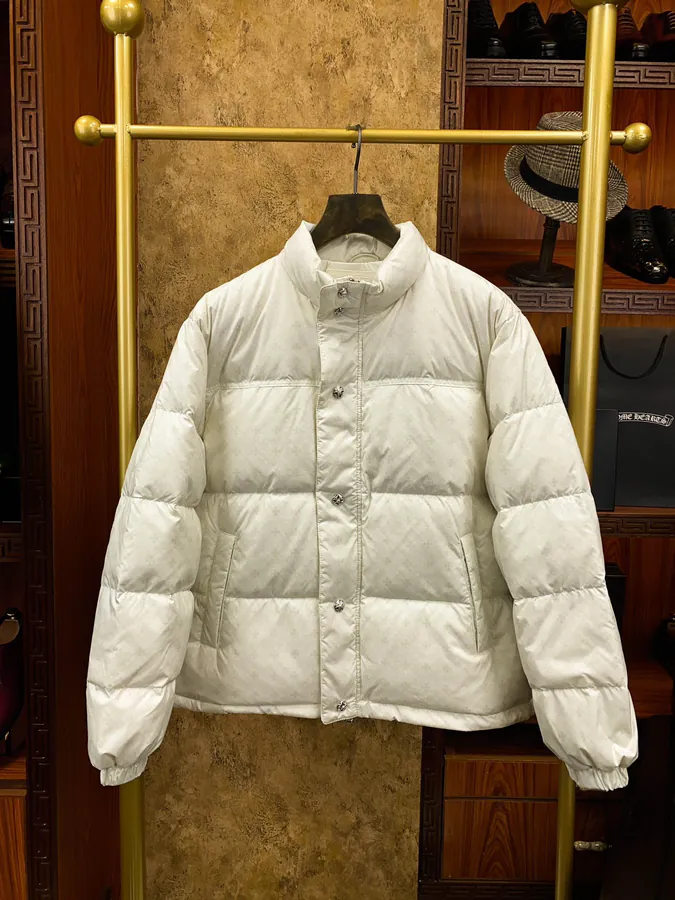 Premium Down Jacket Come Hearts, Dark Pattern Silver Button