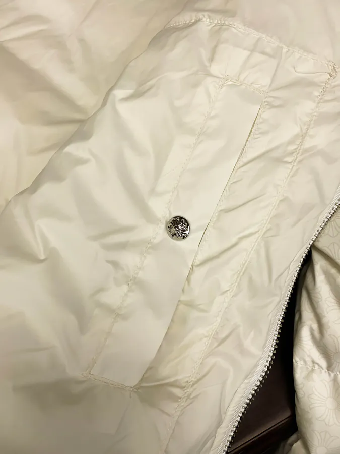 Premium Down Jacket Come Hearts, Dark Pattern Silver Button