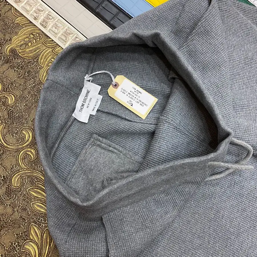 Thom Browne TB Round Neck Sweater Slim Fit, Unisex, Waffle Cotton