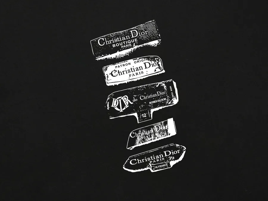 CD Di*Or Print Letter Short Sleeve T Shirt