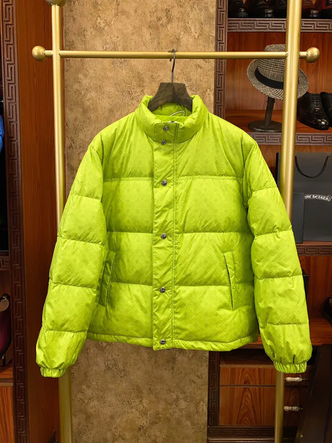Premium Down Jacket Come Hearts, Dark Pattern Silver Button, Custom Made Black Gray Fabric
