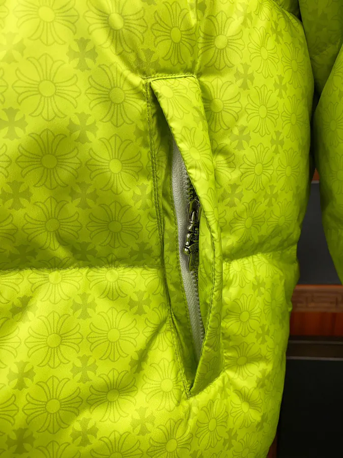 Premium Down Jacket Come Hearts, Dark Pattern Silver Button, Custom Made Black Gray Fabric