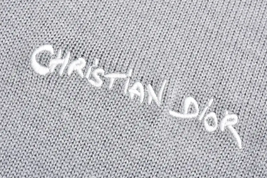 CD 24FW Letter Embroidery Round Neck Sweater for Men and Women