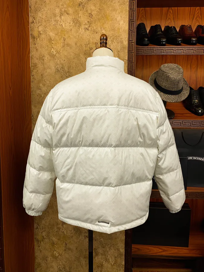 Premium Down Jacket Come Hearts, Silver Button, Dark Pattern