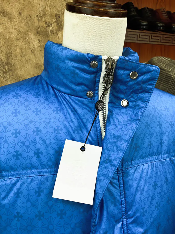 Premium Down Jacket Come Hearts, Dark Pattern Silver Button, Custom Molded Hardware
