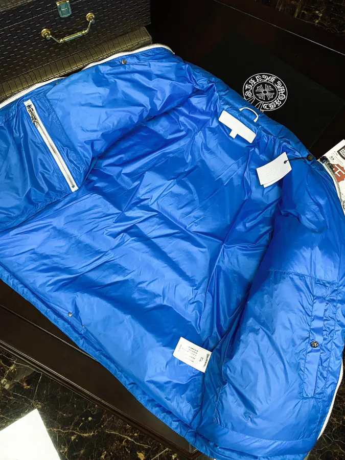 Premium Down Jacket Come Hearts, Dark Pattern Silver Button, Custom Molded Hardware