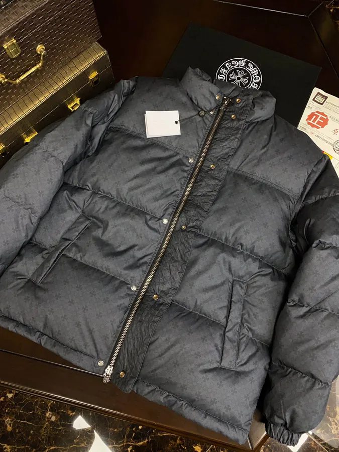 Premium Down Jacket Come Hearts, Dark Pattern Silver Button, Custom Made
