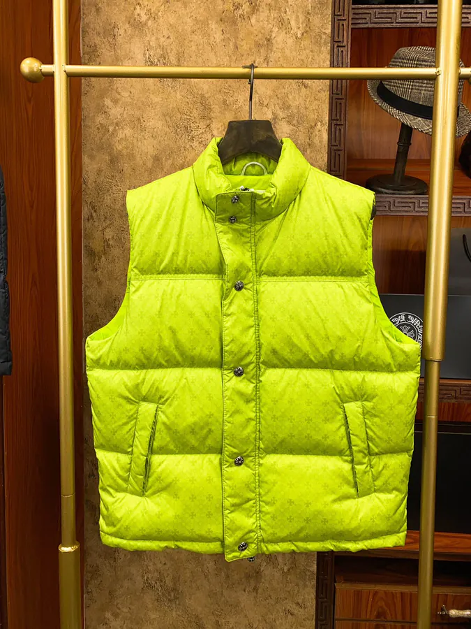 Come Hearts Dark Pattern Down Vest with Premium Fabric