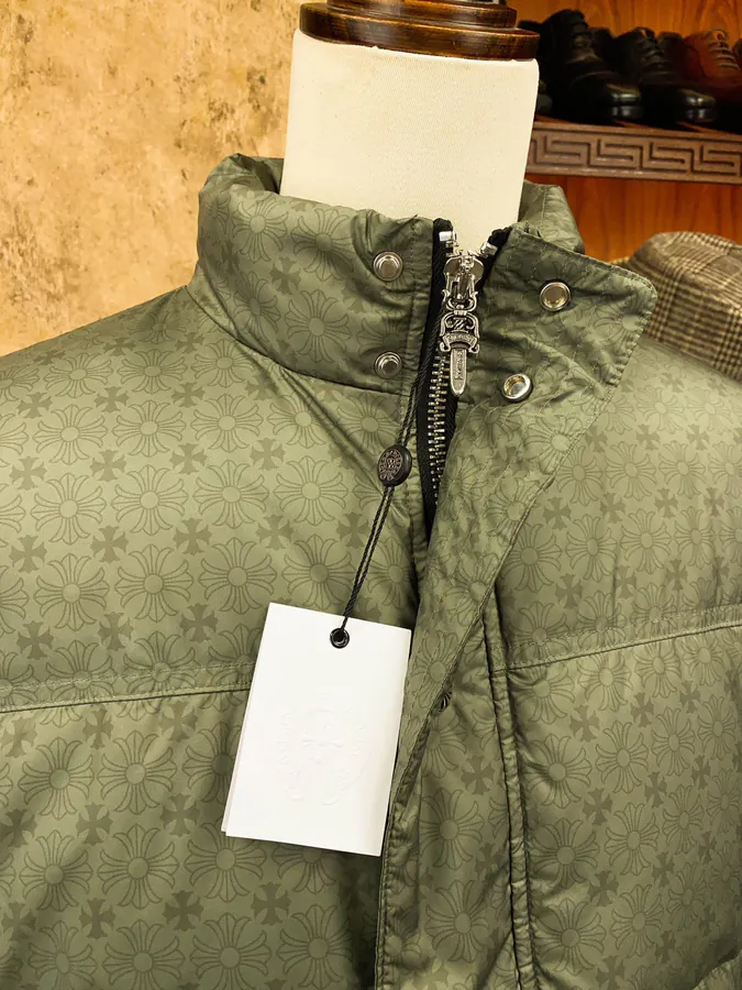 Premium Down Jacket Come Hearts, Dark Pattern Silver Zipper, Custom Made