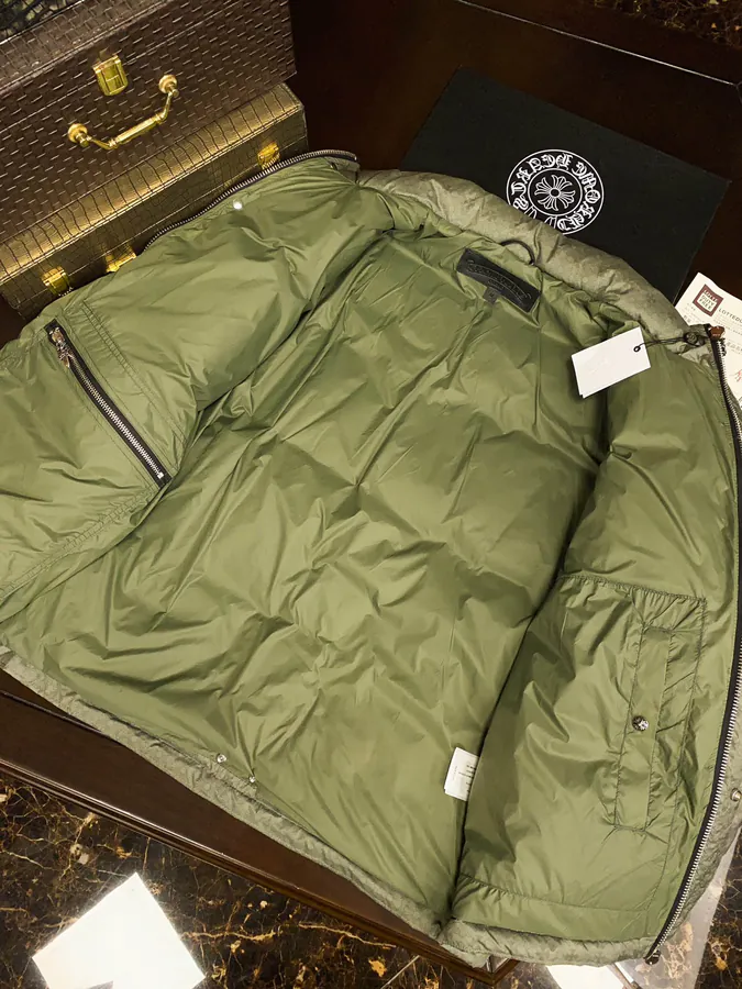 Premium Down Jacket Come Hearts, Dark Pattern Silver Zipper, Custom Made