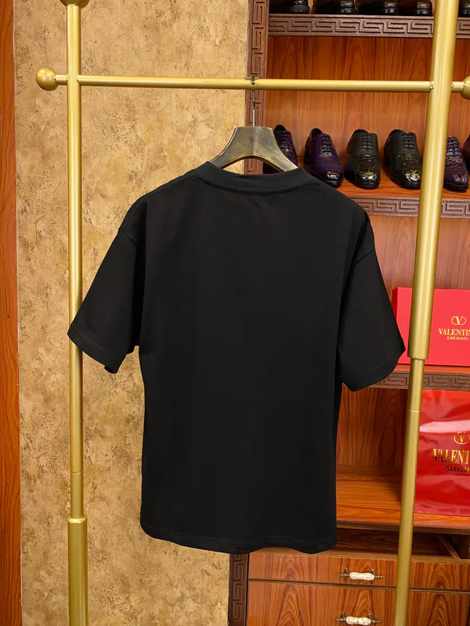 Valentino Round Neck Short Sleeve T Shirt with Letter Print