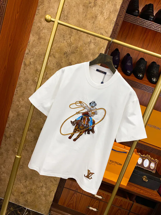1V Loro Piana Men's and Women's Short Sleeve Trendy and Futuristic Design