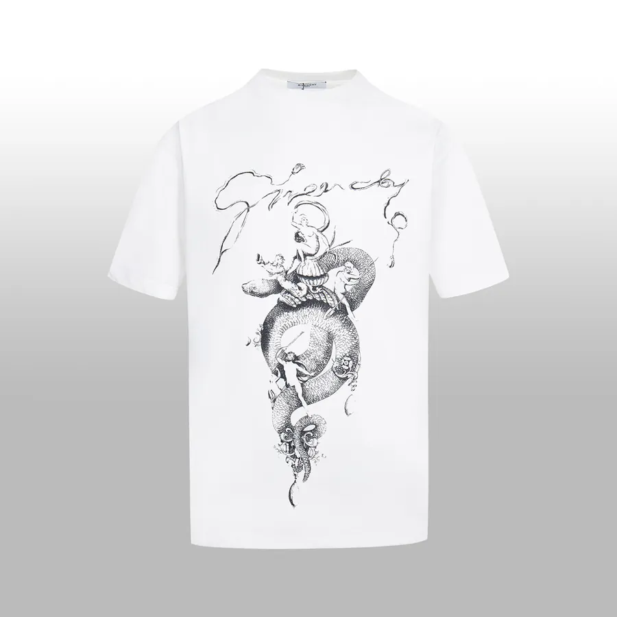 GIVENCHY Embroidered Logo情侣款Short T Shirt