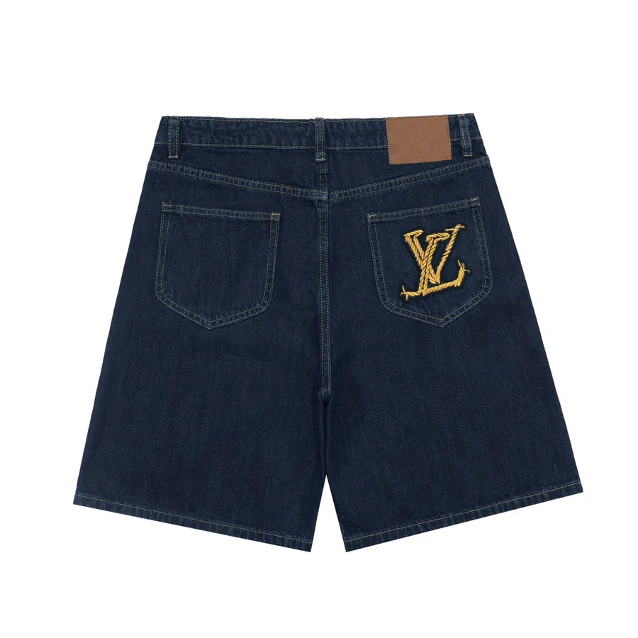 1V Synchronized Batch230 Denim Jeans with Wheat Letter Embroidery