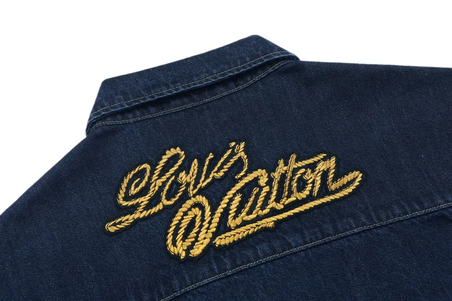 McGraw Letter Embroidery Logo Denim Shirt